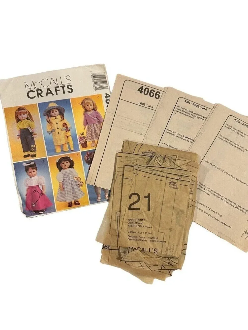 McCalls Doll Clothes Sewing Patterns American Girl 18 Inch Dorothy Dress Poodle